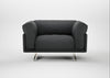 Novara Loveseat Melton Wool Granite / Stainless Steel