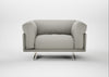 Novara Loveseat Melton Wool Limestone / Stainless Steel