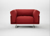Novara Loveseat Melton Wool Red Oxide / Stainless Steel