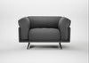 Novara Loveseat Melton Wool Shale / Black