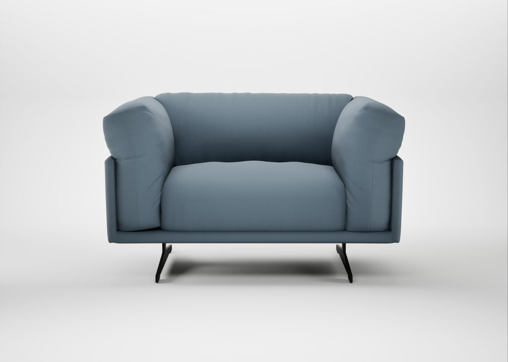 Novara Loveseat Smart Cotton Linen Celestial / Black