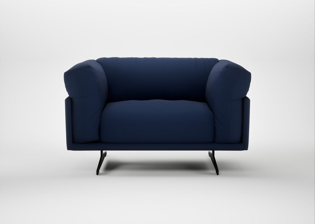 Novara Loveseat Smart Cotton Linen Indigo / Black
