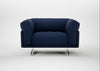 Novara Loveseat Smart Cotton Linen Indigo / Stainless Steel