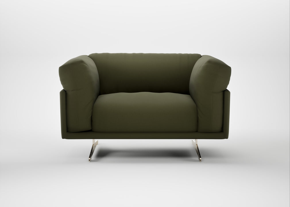 Novara Loveseat Smart Cotton Linen Myrtle / Stainless Steel