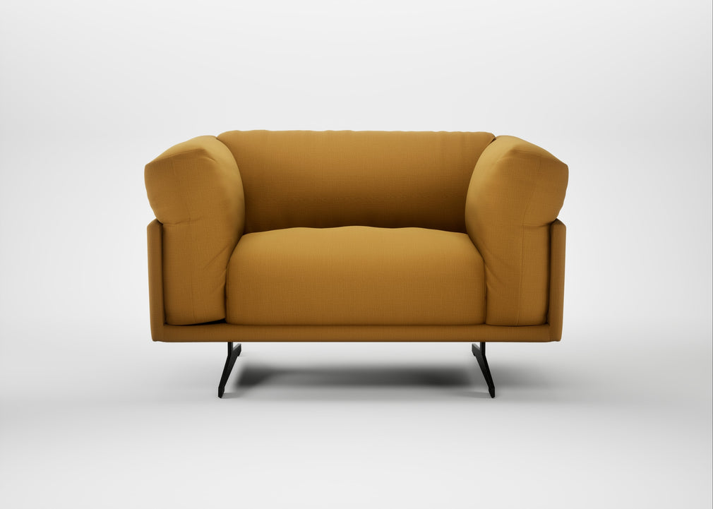 Novara Loveseat Smart Cotton Linen Sahara / Black