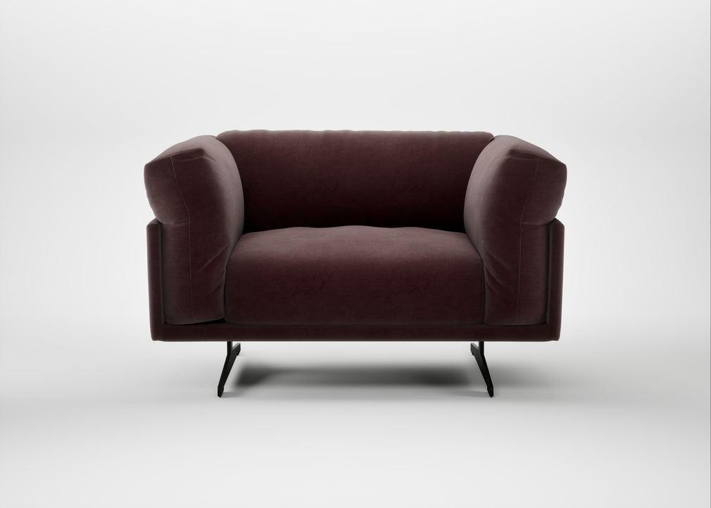 Novara Loveseat Smart Luxe Velvet Acorn / Black