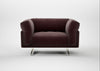 Novara Loveseat Smart Luxe Velvet Acorn / Stainless Steel