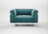 Novara Loveseat Smart Luxe Velvet Airforce Blue / Stainless Steel