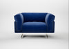 Novara Loveseat Smart Luxe Velvet Azure / Stainless Steel