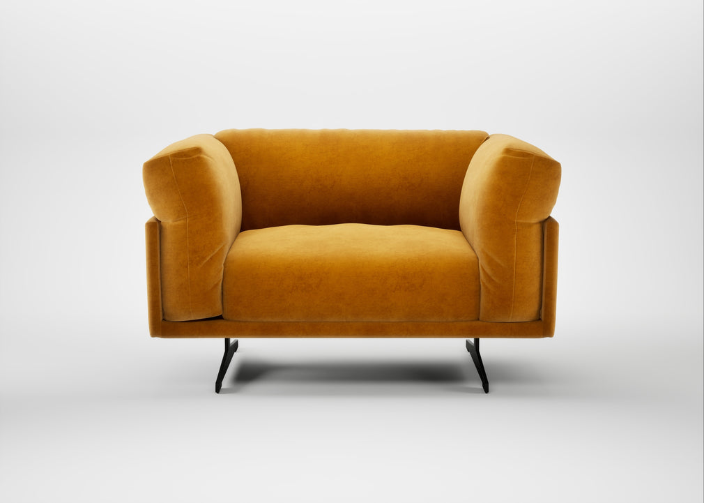 Novara Loveseat Smart Luxe Velvet Cognac / Black
