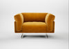 Novara Loveseat Smart Luxe Velvet Cognac / Stainless Steel