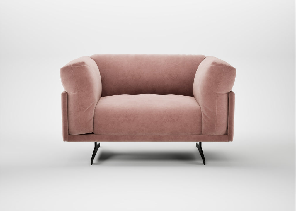 Novara Loveseat Smart Luxe Velvet Dusky Pink / Black