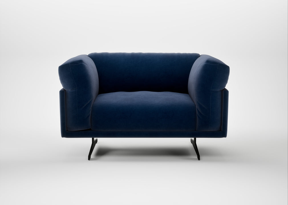 Novara Loveseat Smart Luxe Velvet Midnight / Black