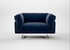 Novara Loveseat Smart Luxe Velvet Midnight / Stainless Steel