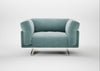 Novara Loveseat Smart Luxe Velvet Mineral Blue / Stainless Steel
