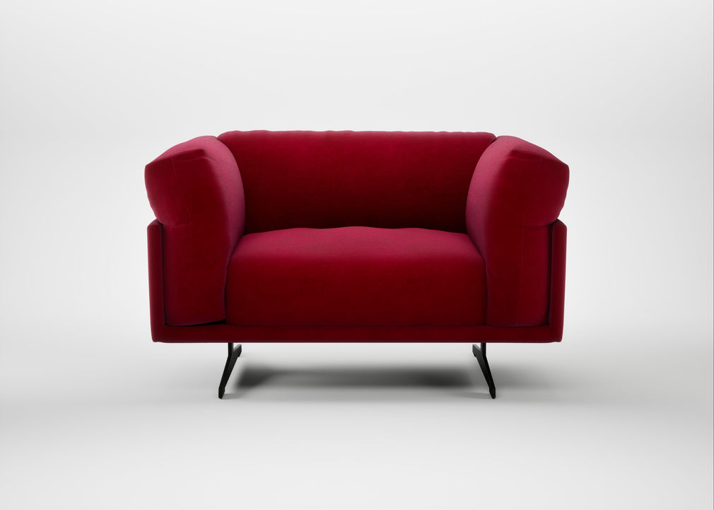 Novara Loveseat Smart Luxe Velvet Mulberry / Black