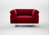 Novara Loveseat Smart Luxe Velvet Mulberry / Stainless Steel