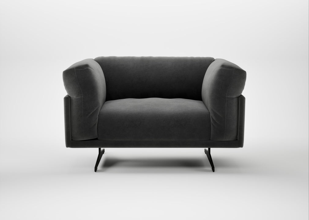 Novara Loveseat Smart Luxe Velvet Nickel / Black