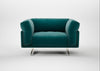Novara Loveseat Smart Luxe Velvet Ocean Green / Stainless Steel