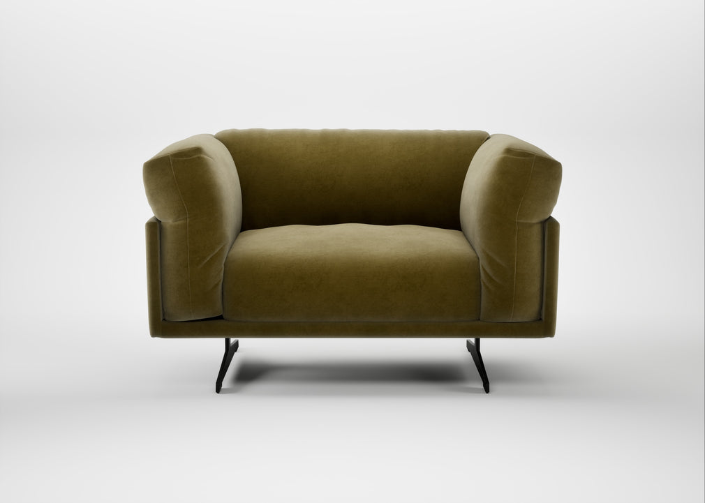 Novara Loveseat Smart Luxe Velvet Peridot / Black