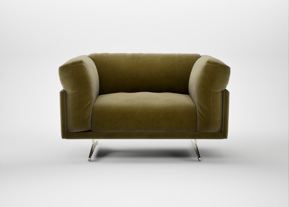 Novara Loveseat Smart Luxe Velvet Peridot / Stainless Steel