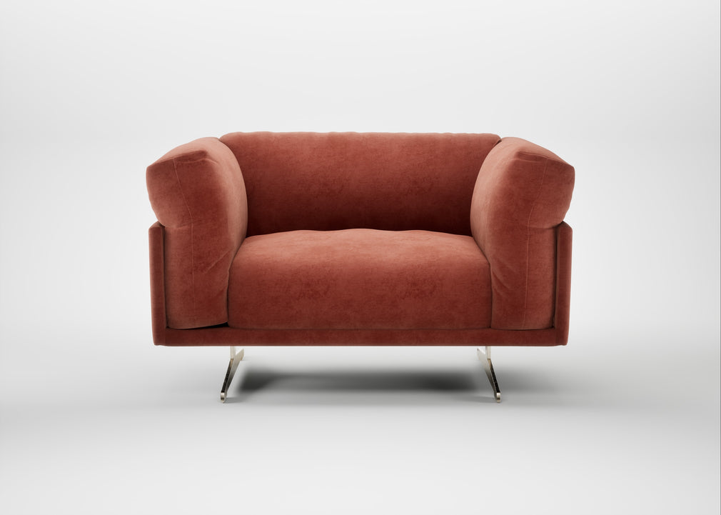 Novara Loveseat Smart Luxe Velvet Tawny / Stainless Steel