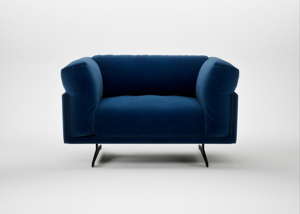 Novara Loveseat Smart Velvet Dusk / Black