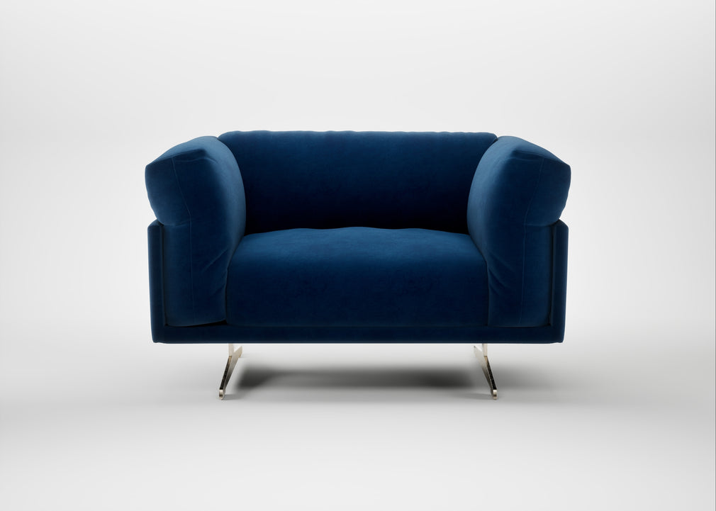 Novara Loveseat Smart Velvet Dusk / Stainless Steel