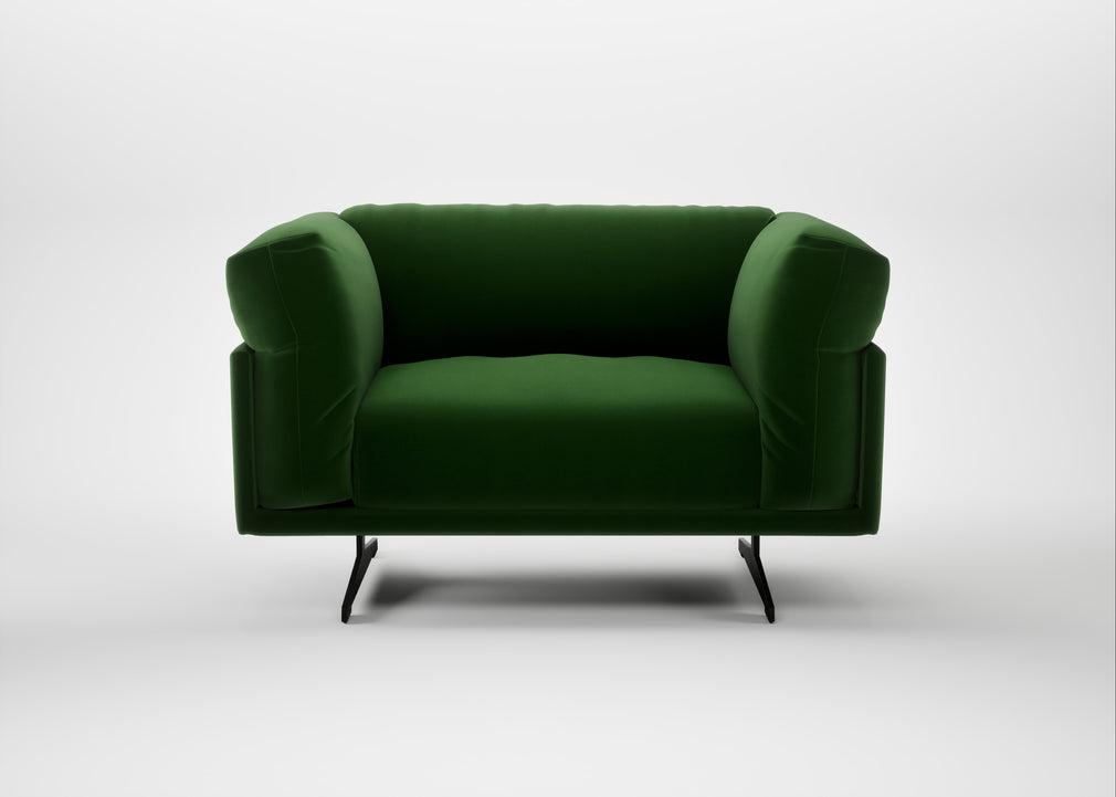 Novara Loveseat Smart Velvet Forest / Black