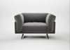 Novara Loveseat Smart Velvet Mercury / Black