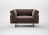 Novara Loveseat Smart Velvet Mouse / Black