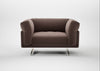 Novara Loveseat Smart Velvet Mouse / Stainless Steel