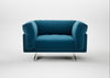 Novara Loveseat Smart Velvet Ocean Blue / Stainless Steel