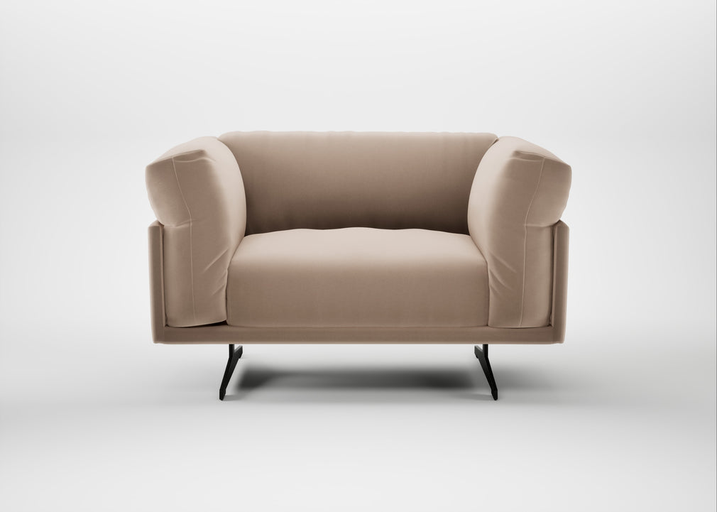 Novara Loveseat Smart Velvet Pebble / Black
