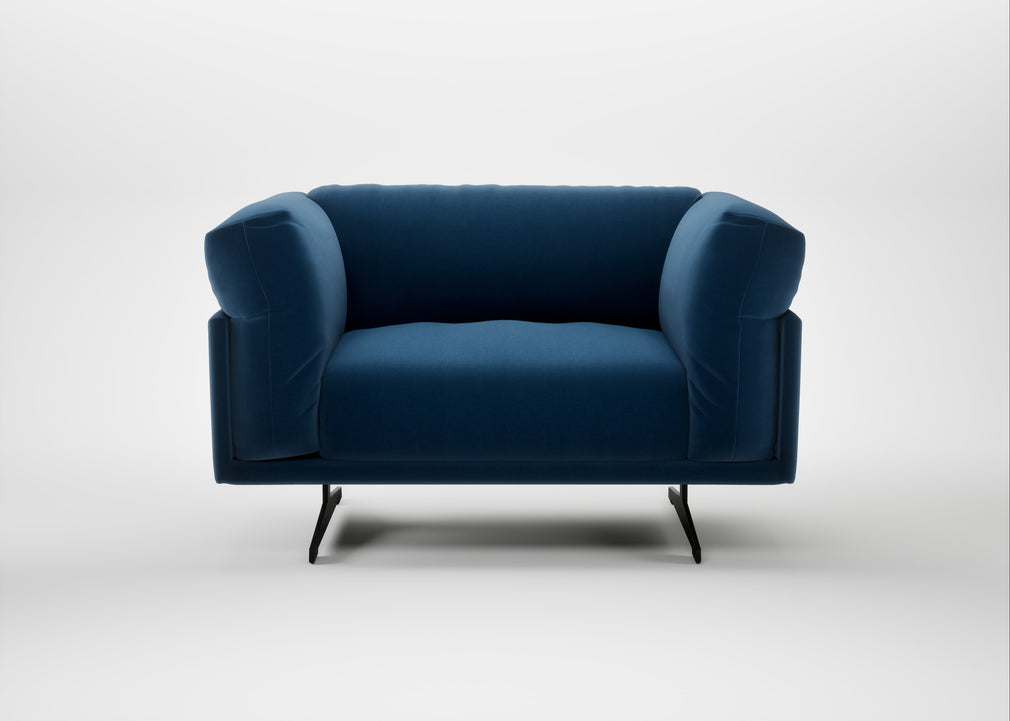 Novara Loveseat Smart Velvet Petrol / Black