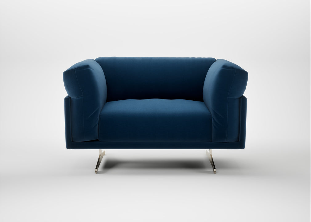 Novara Loveseat Smart Velvet Petrol / Stainless Steel