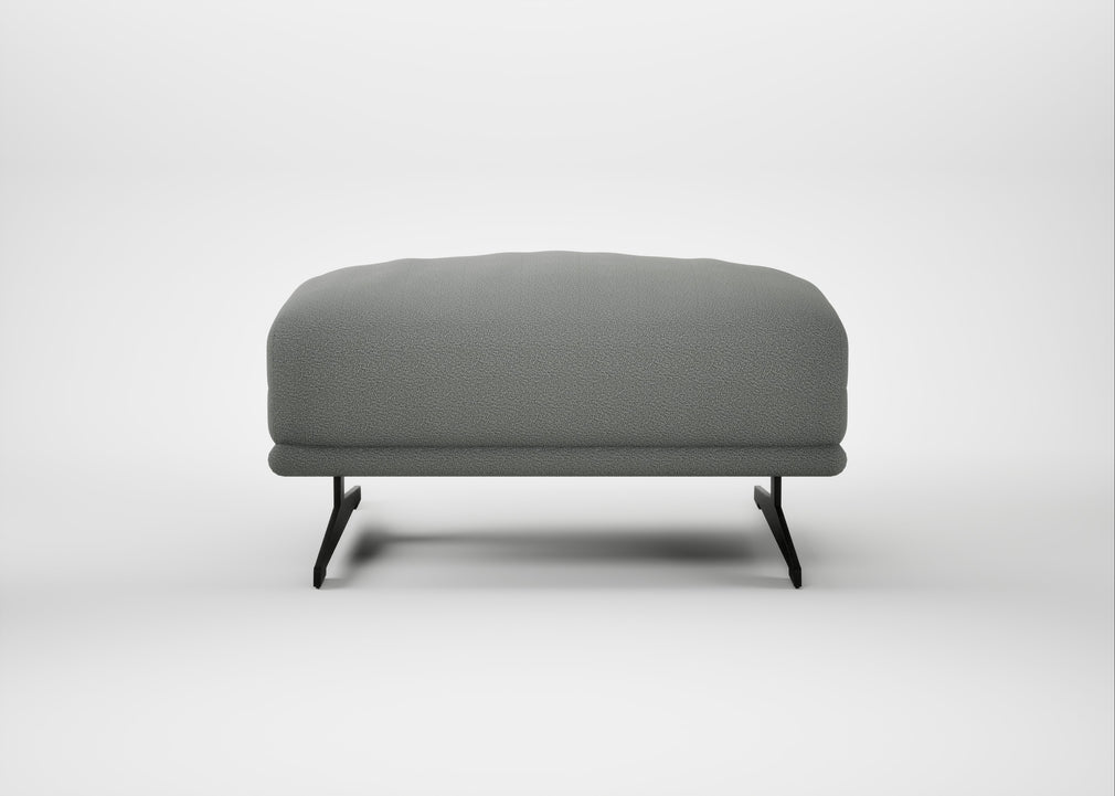 Novara Ottoman Boucle Steel / Black