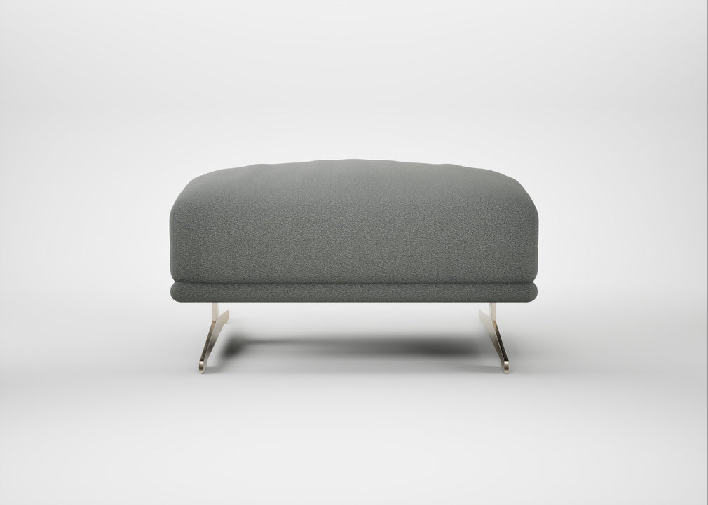 Novara Ottoman Boucle Steel / Stainless Steel