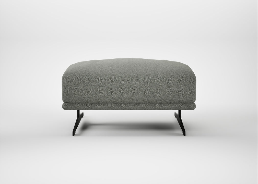 Novara Ottoman Boucle Tweed Lapis / Black