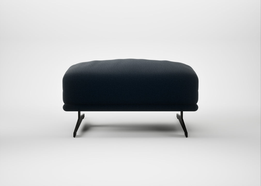 Novara Ottoman Boucle Velvet Space / Black