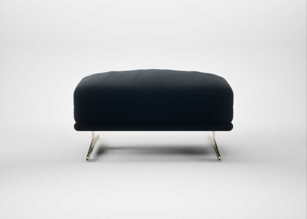 Novara Ottoman Boucle Velvet Space / Stainless Steel