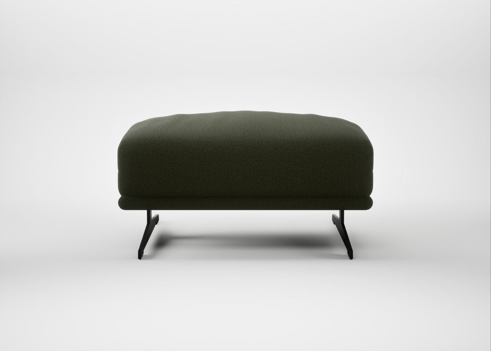 Novara Ottoman Boucle Velvet Wilder / Black
