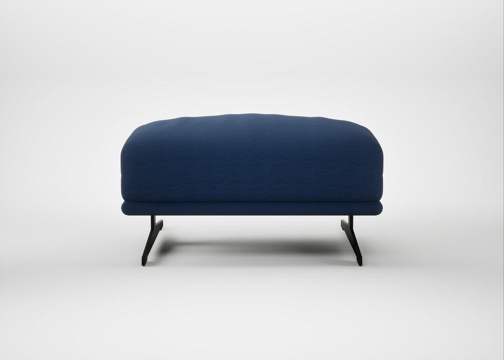 Novara Ottoman Broad Weave Lagoon / Black