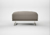 Novara Ottoman Broad Weave Pebble / Stainless Steel