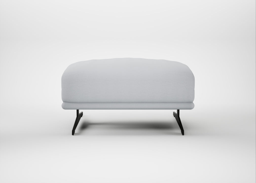 Novara Ottoman Broad Weave Tin / Black