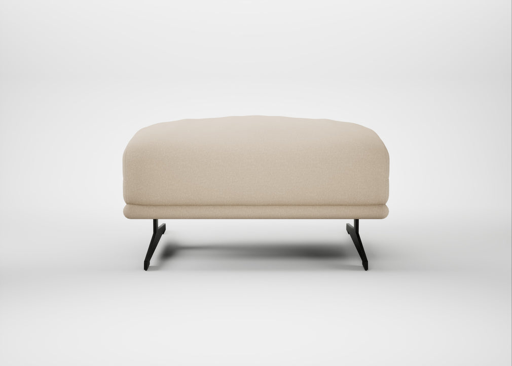 Novara Ottoman Brushed Cotton Oat / Black