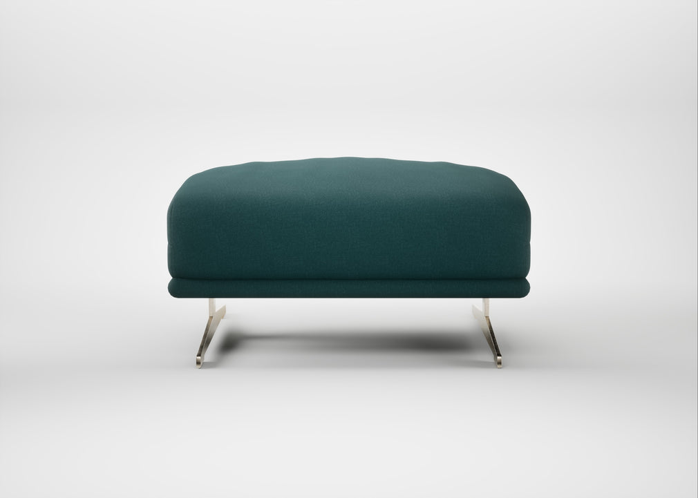 Novara Ottoman Brushed Cotton Pine / Stainless Steel