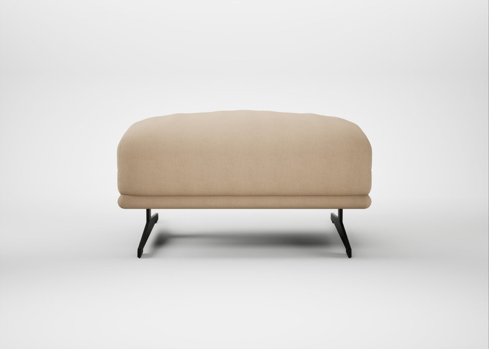 Novara Ottoman Capelo Linen-Cotton Bamboo / Black