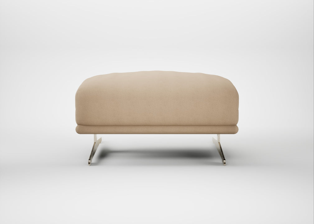 Novara Ottoman Capelo Linen-Cotton Bamboo / Stainless Steel