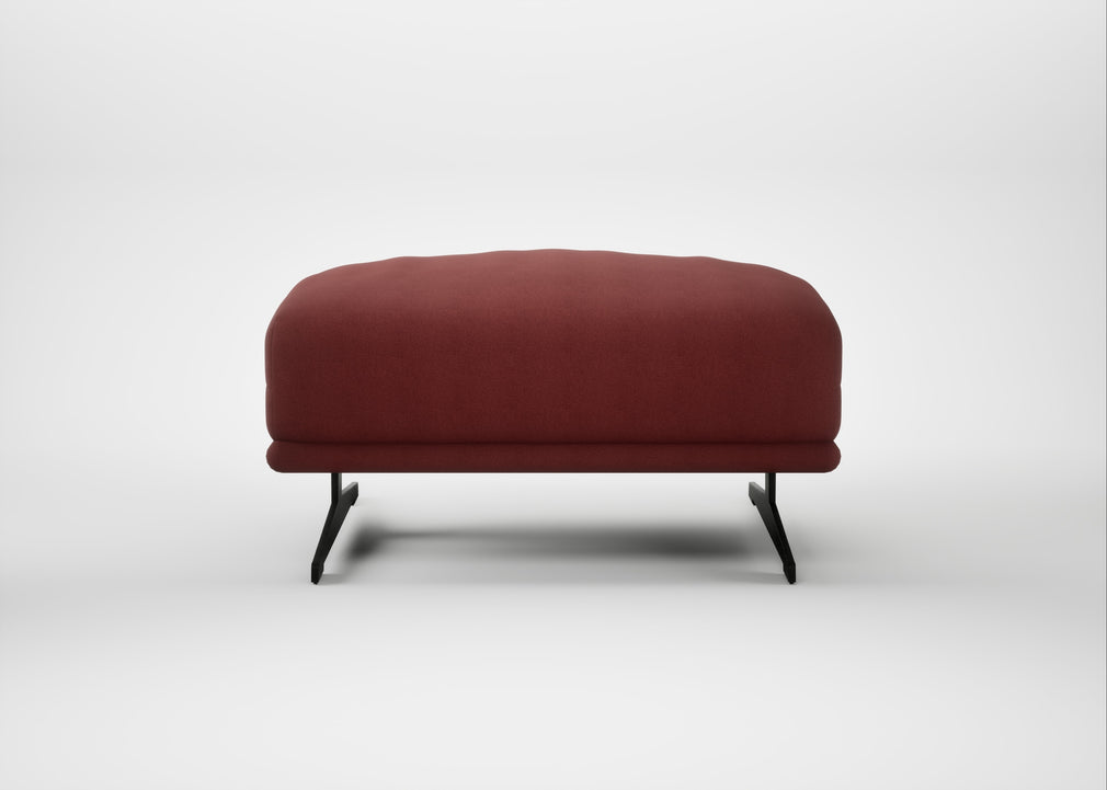 Novara Ottoman Capelo Linen-Cotton Etruscan Red / Black